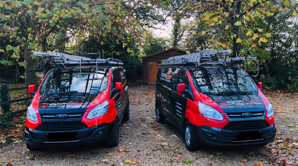 Digital TV Systems aerial installation specialist work vans