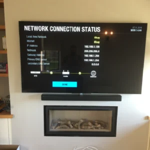 image shows Digital TV systems previous TV wall mounting work