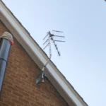 TV Aerial mounted on a gable wall by digital tv systems, professional aerial installers