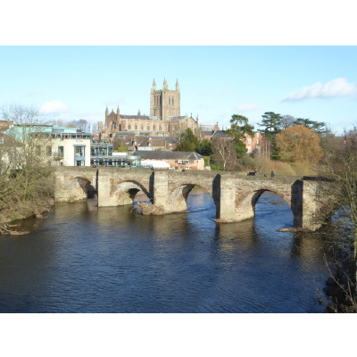 Wye Bridge and Hereford Cathedral